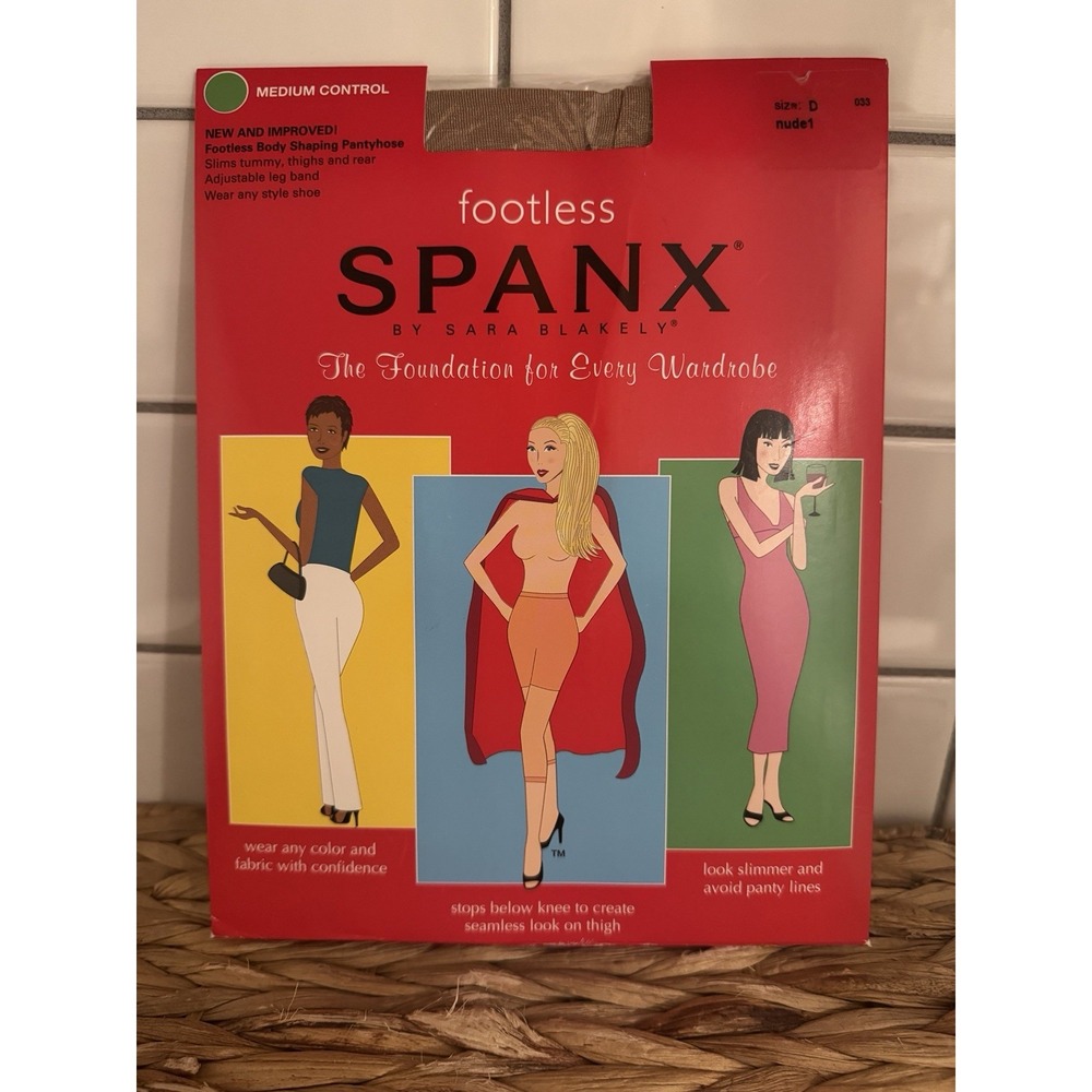 Spanx Footless‎ Bodyshaping Pantyhose Nude Size D Medium Control  New